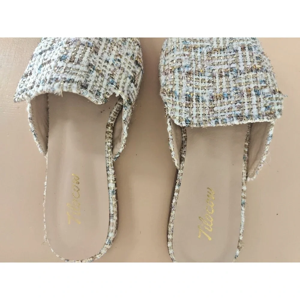 Tilocow Flat Mules for Women Closed Pointed‎ Toe Backless Casual Size 7.5 - Picture 8 of 9